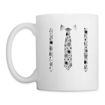 Halloween Tuxedo with Spiders Suspender Print - Mug - white - Left