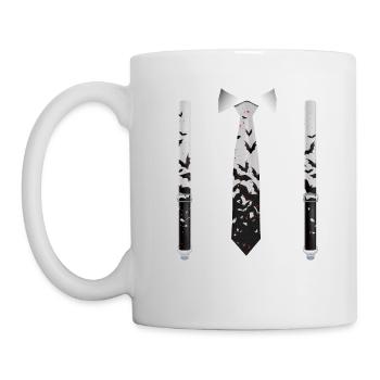 Halloween Tuxedo with Bats Suspender Print - Mug - white - Left