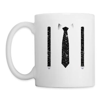 Halloween Tuxedo with Skulls and Pumkins - Mug - white - Left