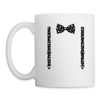 Funny Spiders Bow Tie with Suspenders Perfect - Mug - white - Left