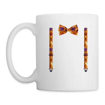Drôle de nœud papillon d’Halloween avec bretelles parfaites - Mug blanc - blanc - Gauche