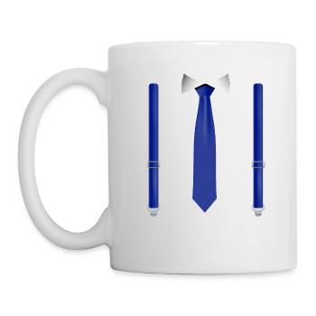 Funny BlueTie with Suspenders Perfect Wedding - Mug - white - Left
