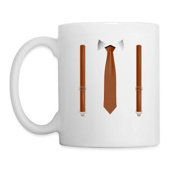 Funny Brown Tie with Black Suspenders Perfect - Mug - white - Left