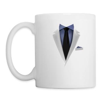 Smoking mit Krawatte für Hochzeiten und Besonderes - Tasse - Weiß - Links