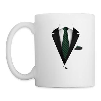 Smoking mit Krawatte für Hochzeiten und Besonderes - Tasse - Weiß - Links