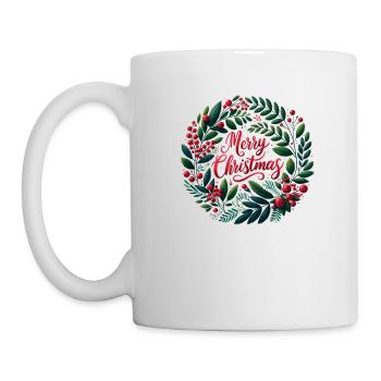 Frohe Weihnachten Design Lustiges Geschenk für Weihnachtsliebhaber - Tasse - Weiß - Links