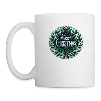 Frohe Weihnachten Design Lustiges Geschenk für Weihnachtsliebhaber - Tasse - Weiß - Links