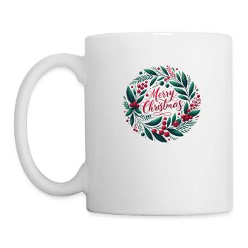 Frohe Weihnachten Design Lustiges Geschenk für Weihnachtsliebhaber - Tasse - Weiß - Links
