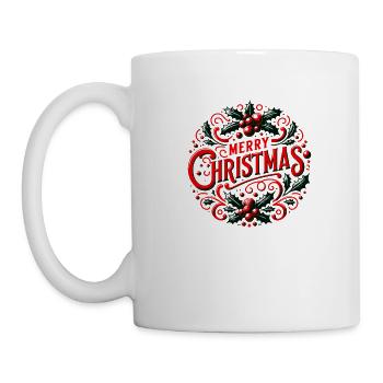 Frohe Weihnachten Design Lustiges Geschenk für Weihnachtsliebhaber - Tasse - Weiß - Links