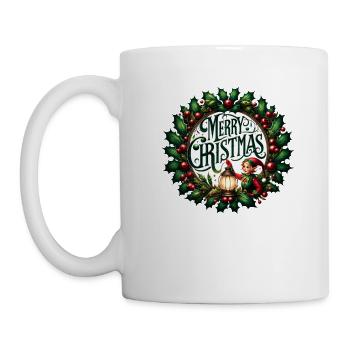 Frohe Weihnachten Design Lustiges Geschenk für Weihnachtsliebhaber - Tasse - Weiß - Links