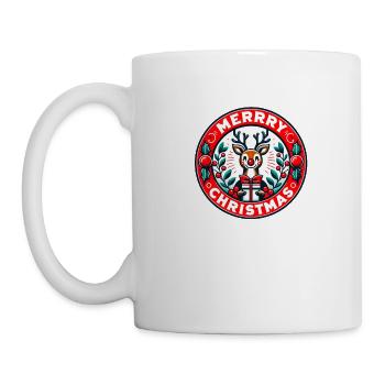 Frohe Weihnachten Design Lustiges Geschenk für Weihnachtsliebhaber - Tasse - Weiß - Links