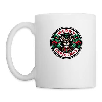 Frohe Weihnachten Design Lustiges Geschenk für Weihnachtsliebhaber - Tasse - Weiß - Links
