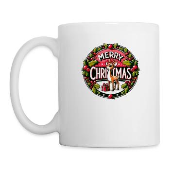 Frohe Weihnachten Design Lustiges Geschenk für Weihnachtsliebhaber - Tasse - Weiß - Links
