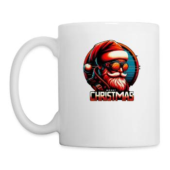 Moderner Weihnachtsmann Cyber Punk Design Lustiges Geschenk - Tasse - Weiß - Links