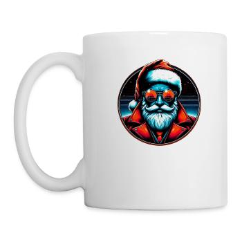 Moderner Weihnachtsmann Cyber Punk Design Lustiges Geschenk - Tasse - Weiß - Links