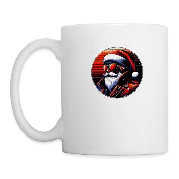 Moderner Weihnachtsmann Cyber Punk Design Lustiges Geschenk - Tasse - Weiß - Links
