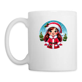 Père Noël fille Illustration Noël drôle - Mug blanc - blanc - Gauche