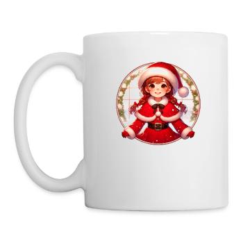 Père Noël fille Illustration Noël drôle - Mug blanc - blanc - Gauche