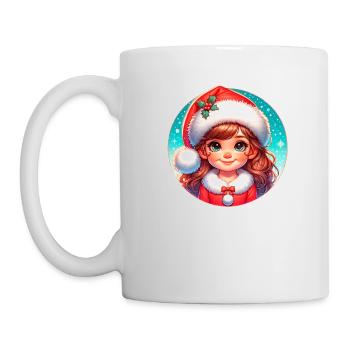 Père Noël fille Illustration Noël drôle - Mug blanc - blanc - Gauche