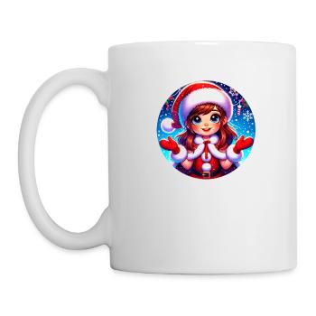 Père Noël fille Illustration Noël drôle - Mug blanc - blanc - Gauche