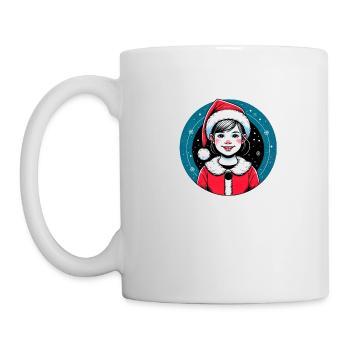 Père Noël fille Illustration Noël drôle - Mug blanc - blanc - Gauche
