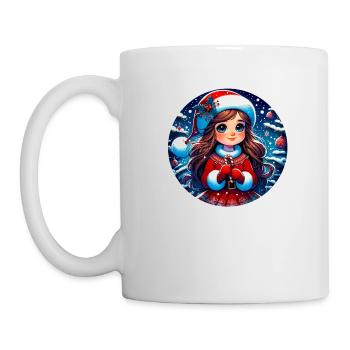 Santa Claus Girl Illustration Funny Christmas - Mug - white - Left