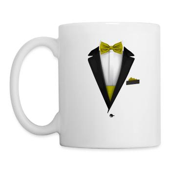 Tuxedo design with Bowtie For Weddings And - Mug - white - Left