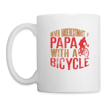 Unterschätze niemals einen Papa mit einem Fahrrad Perfekt - Tasse - Weiß - Links