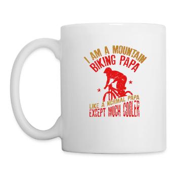 I Am A Mountain Biking Papa Funny Gift for - Mug - white - Left