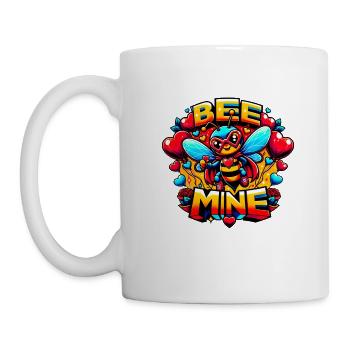 Bee Mine: Skurrile Biene Superheldin Verspielt - Tasse - Weiß - Links