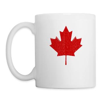 Kanada Ahorn Blatt Vintage Logo modern - Tasse - Weiß - Links