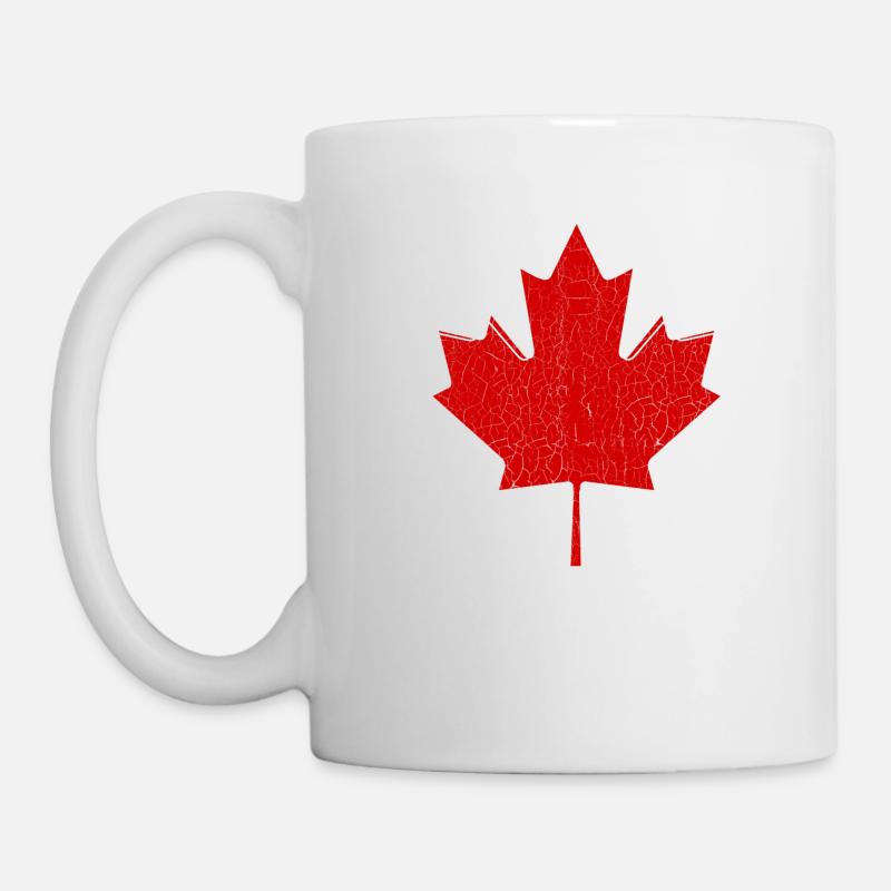 Logo vintage de feuille d'érable du Canada moderne - Mug blanc - blanc