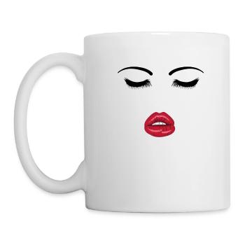 Visage avec bouche ouverte - Mug blanc - blanc - Gauche