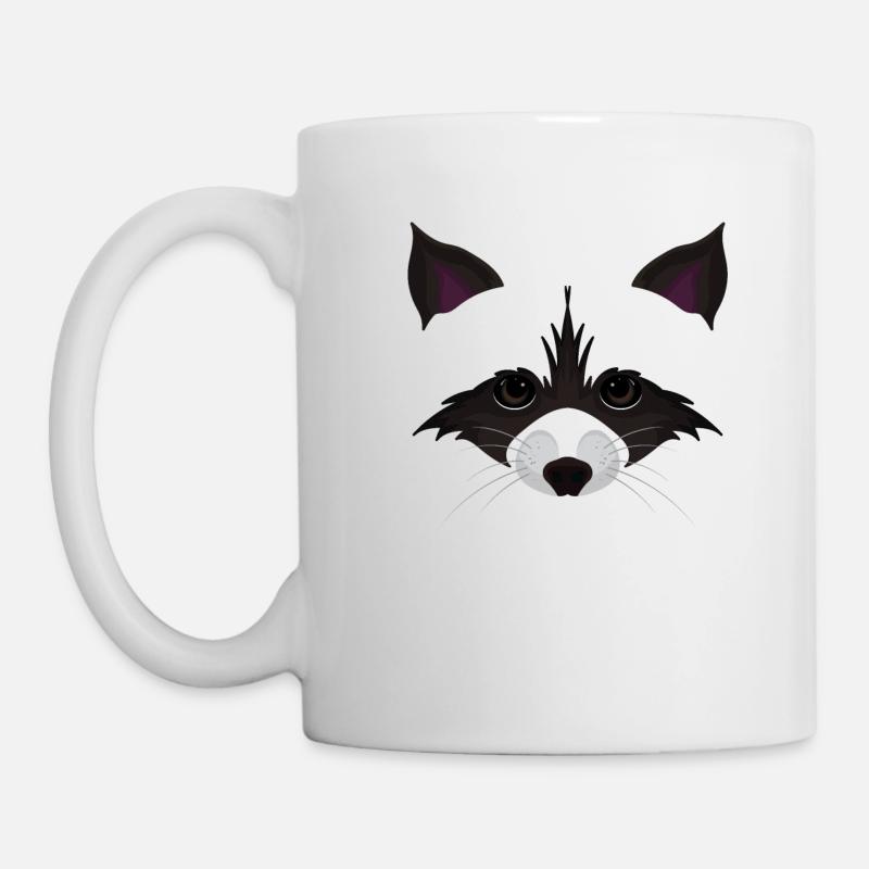 Visage mignon de raton laveur - Mug blanc - blanc