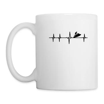 EKG heartbeat heartbeat jet ski - Mug - white - Left