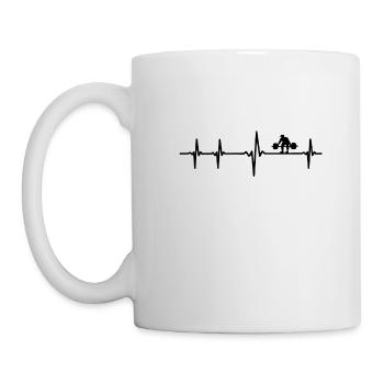 EKG heartbeat Heartbeat Gym weightlifting - Mug - white - Left