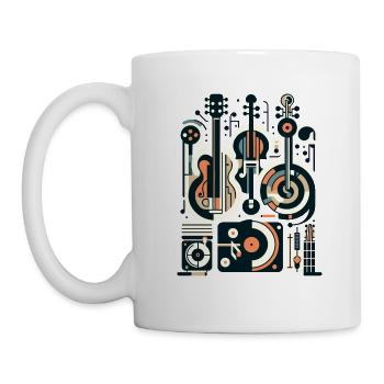 Musical Instruments Minimalist Art - Mug - white - Left