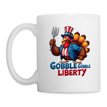 Gobble Gobble Liberty - Tasse - Weiß - Links