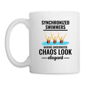 Synchronschwimmen Unterwasser Chaos Elegant - Tasse - Weiß - Links
