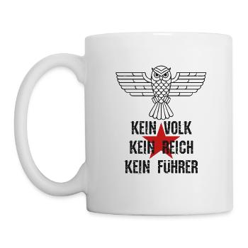 GEGEN NAZIS ANTINATIONALISTISCH ANTIFA STERN EULE - Tasse - Weiß - Links