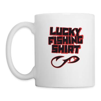 Lucky Fishing Shirt Angler Angeln - Mug - white - Left