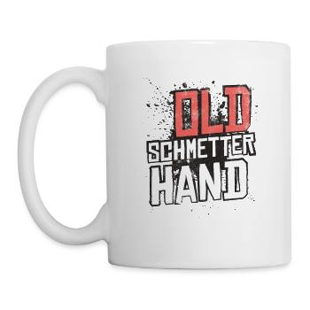 Old Schmetterhand Tennis Schmetter Hand - Tasse - Weiß - Links