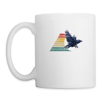 Raven Crow Retro Vintage - Mug blanc - blanc - Gauche