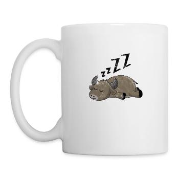 Schlafender Büffel - Tasse - Weiß - Links