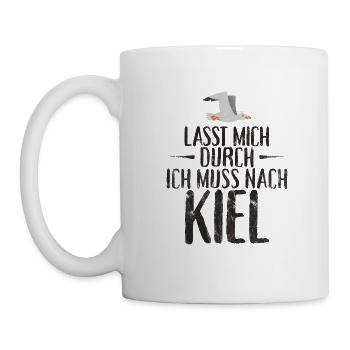 Lasst mich durch ich muss nach Kiel Möwe - Tasse - Weiß - Links