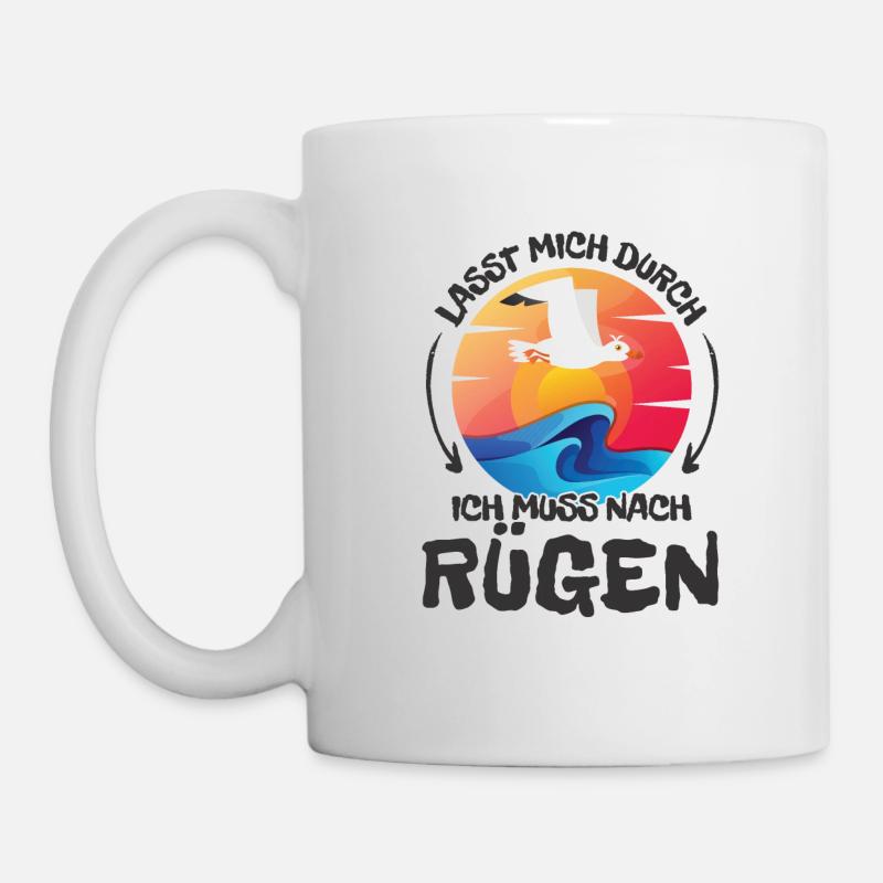 Lasst mich durch nach Rügen Möwe Sonne Strand - Tasse - Weiß