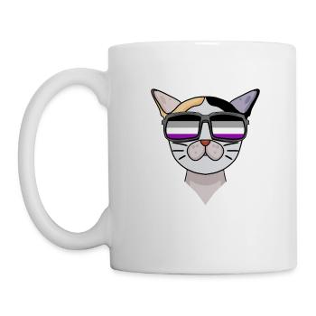 Asexuel Lgbt Japonais Bobtail Cat Asexualité - Mug blanc - blanc - Gauche