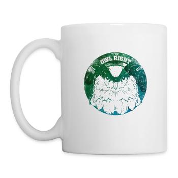 Owl Right Alright Eule Wortspiel - Tasse - Weiß - Links