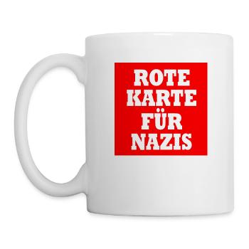 Rote karte für nazis - Tasse - Weiß - Links