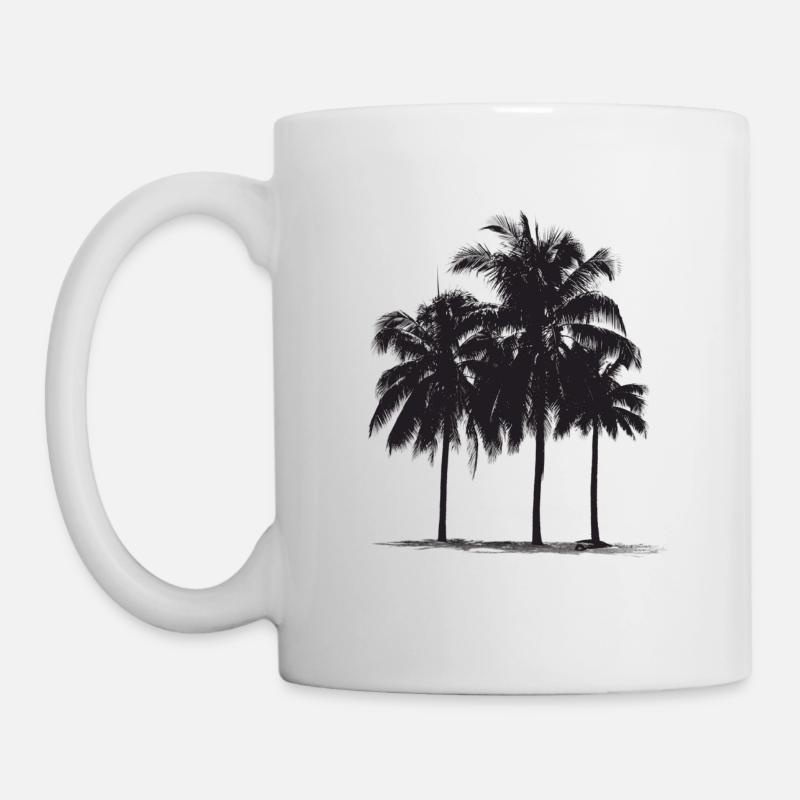 Palmen - Tasse - Weiß